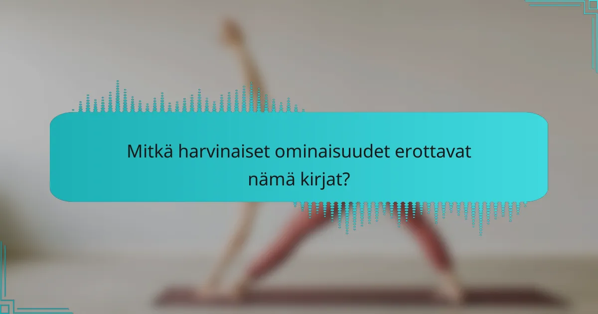 Mitkä harvinaiset ominaisuudet erottavat nämä kirjat?